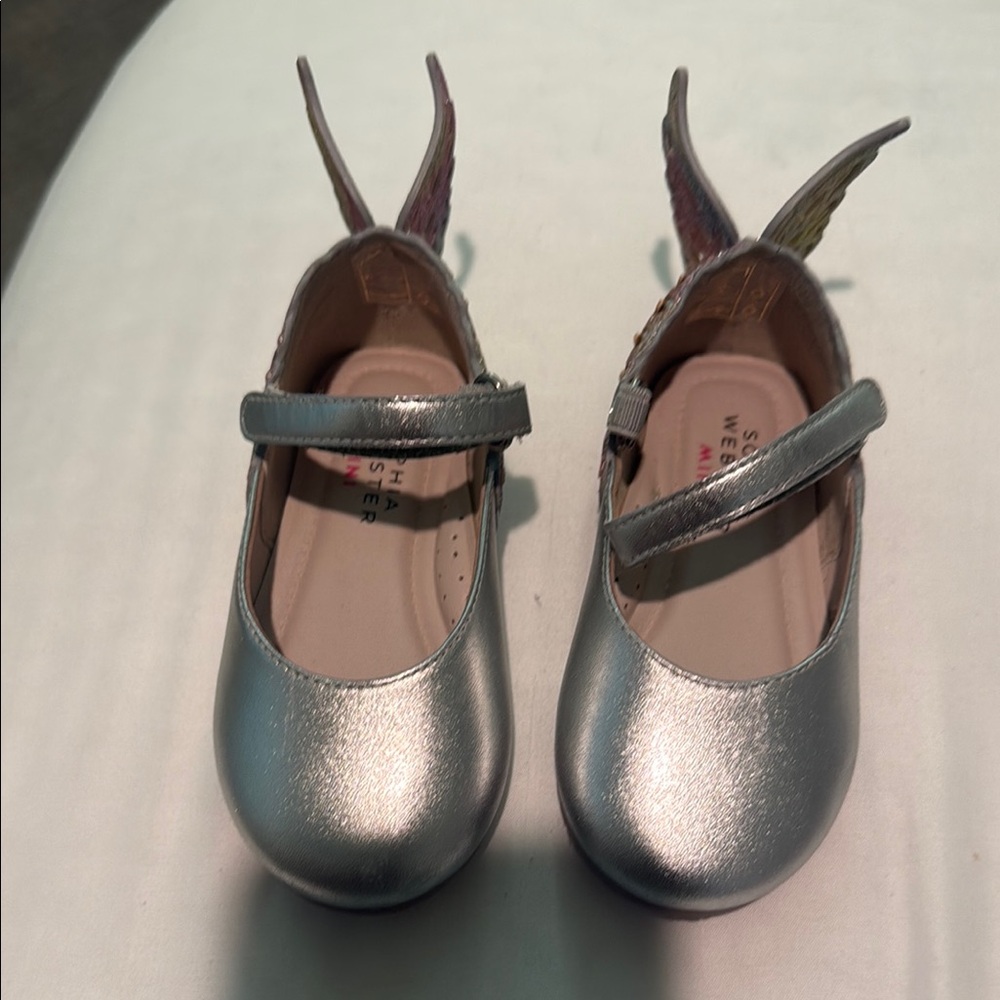 Never worn Sophia Webster Silver Winged Kids Dress Shoes